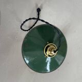 Industrial enameled sheet metal pendant light