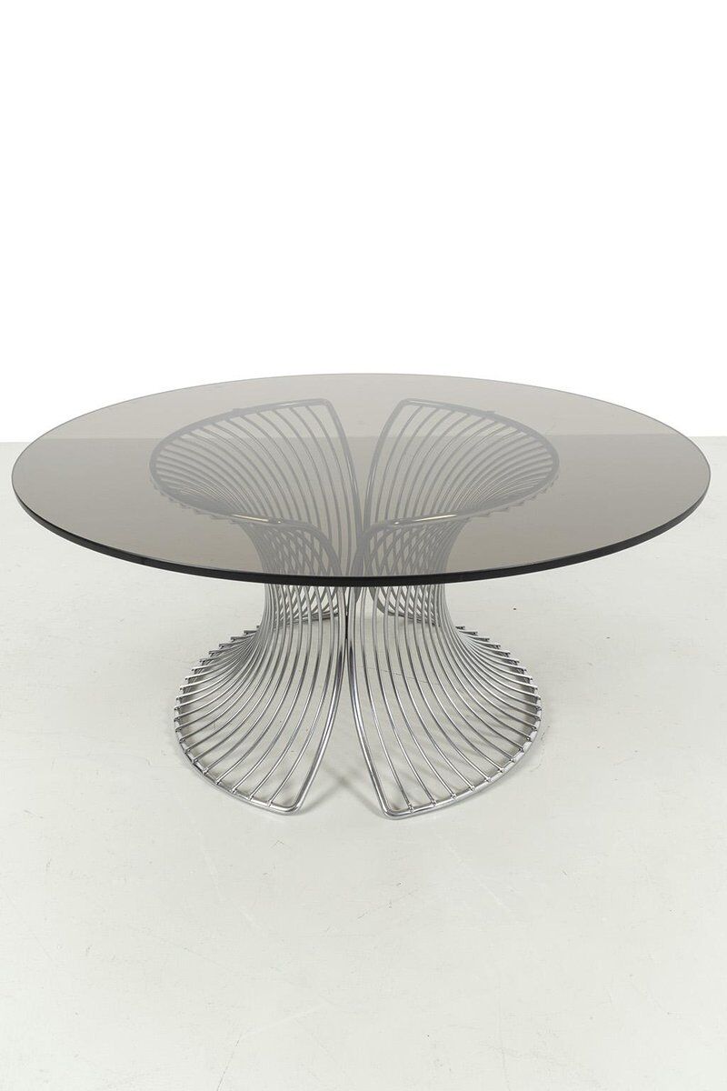 Table basse en fil métallique vintage