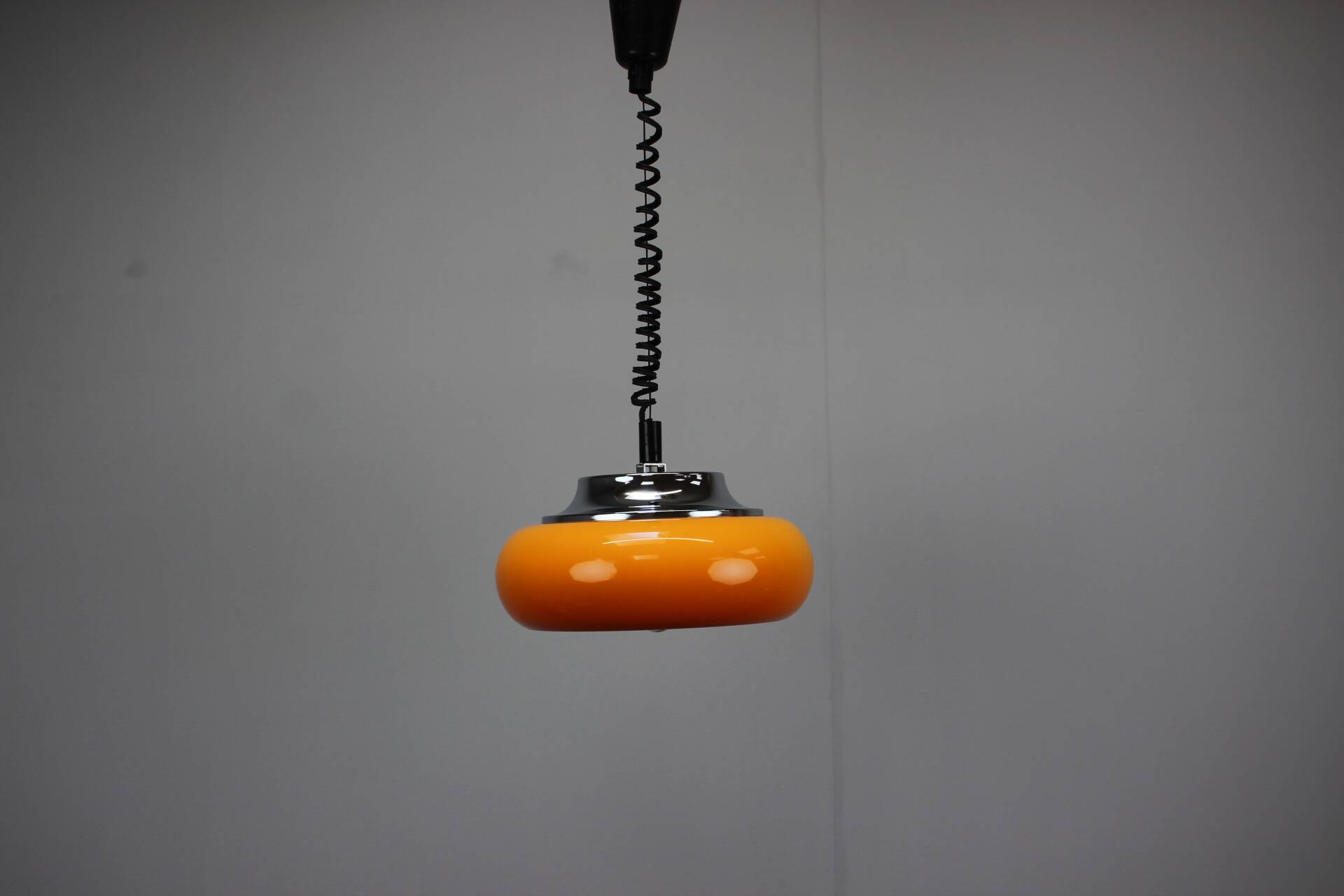 Suspension Harvey Guzzini Orange Space Age, Italy, 1970s