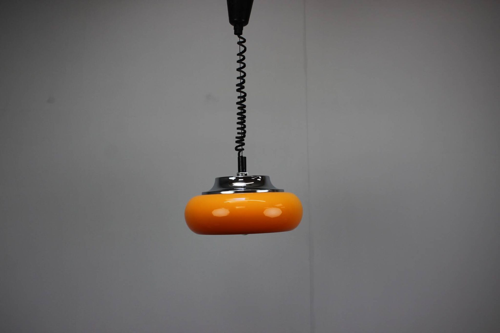 Suspension Harvey Guzzini Orange Space Age, Italy, 1970s
