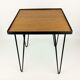 1950 oak and black metal side table