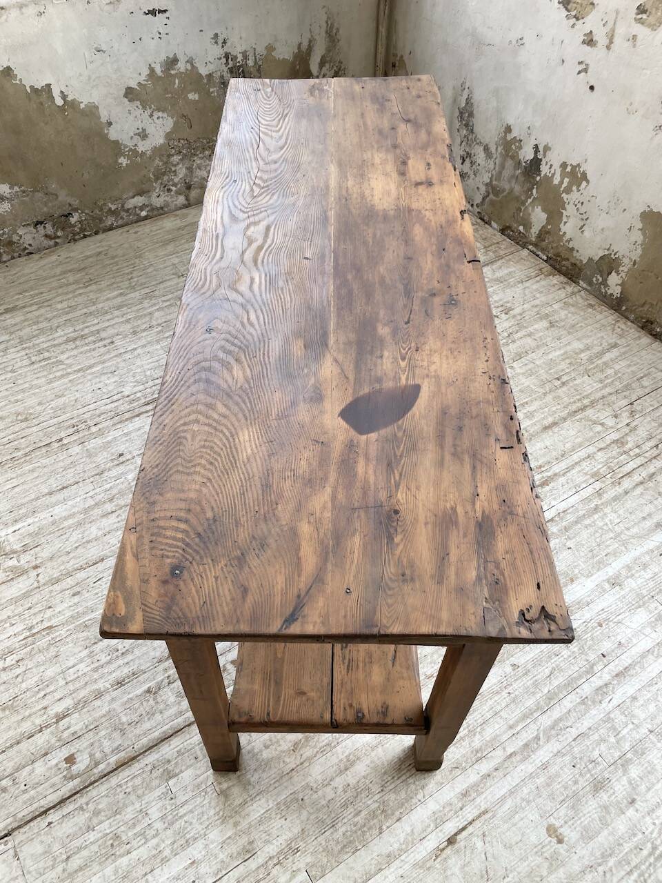 Drapery console table in pine