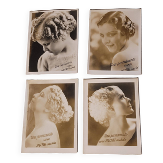 4 advertising photos - art deco - old