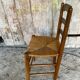 Antique Turned Wood Chair + Woven Straw Seat #D822