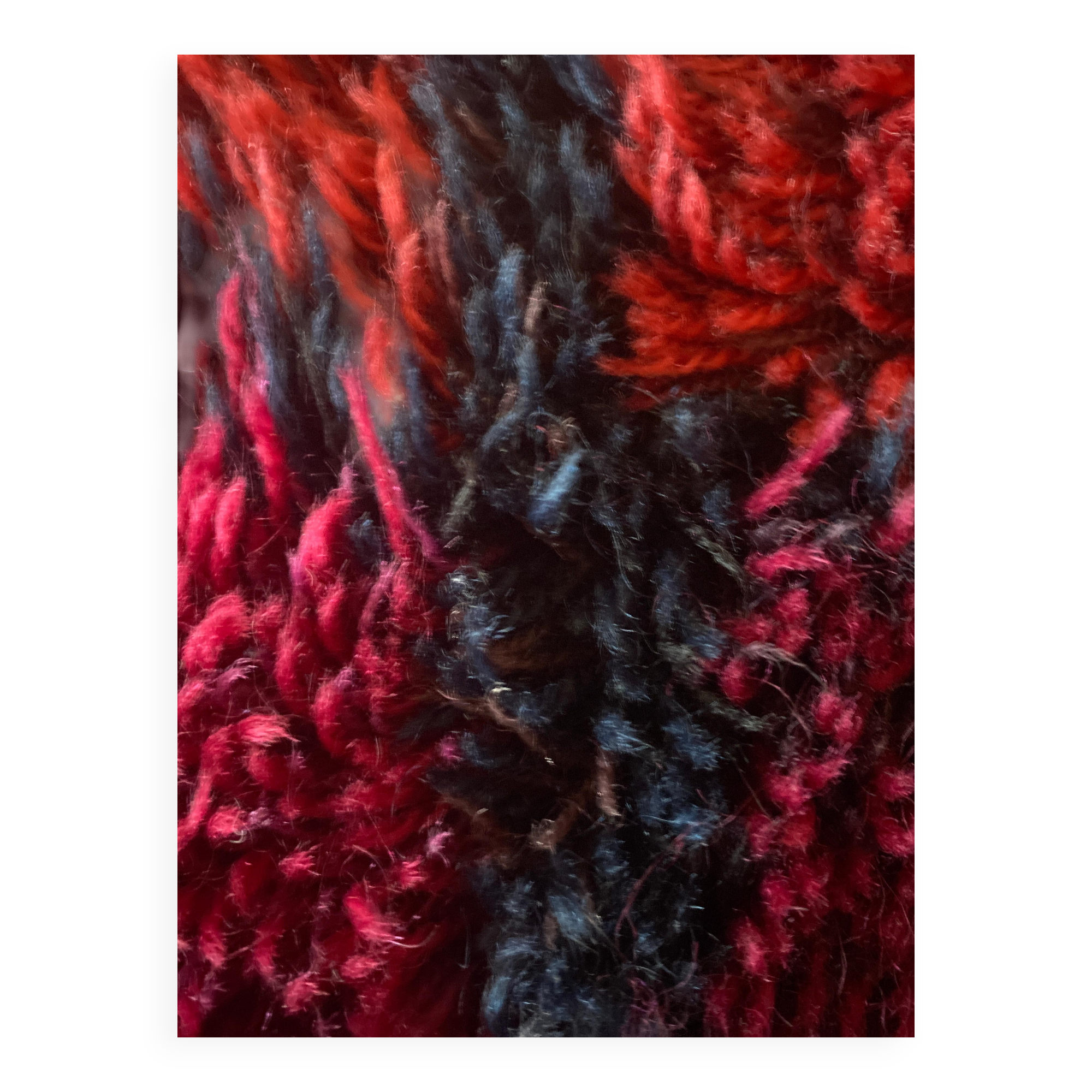 Mid-century Modern Bordeaux Red Rya Rug by Gull-Britt Johansson for NIAB, Sweden