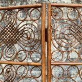 Vintage 1960s Curved Rattan Screen