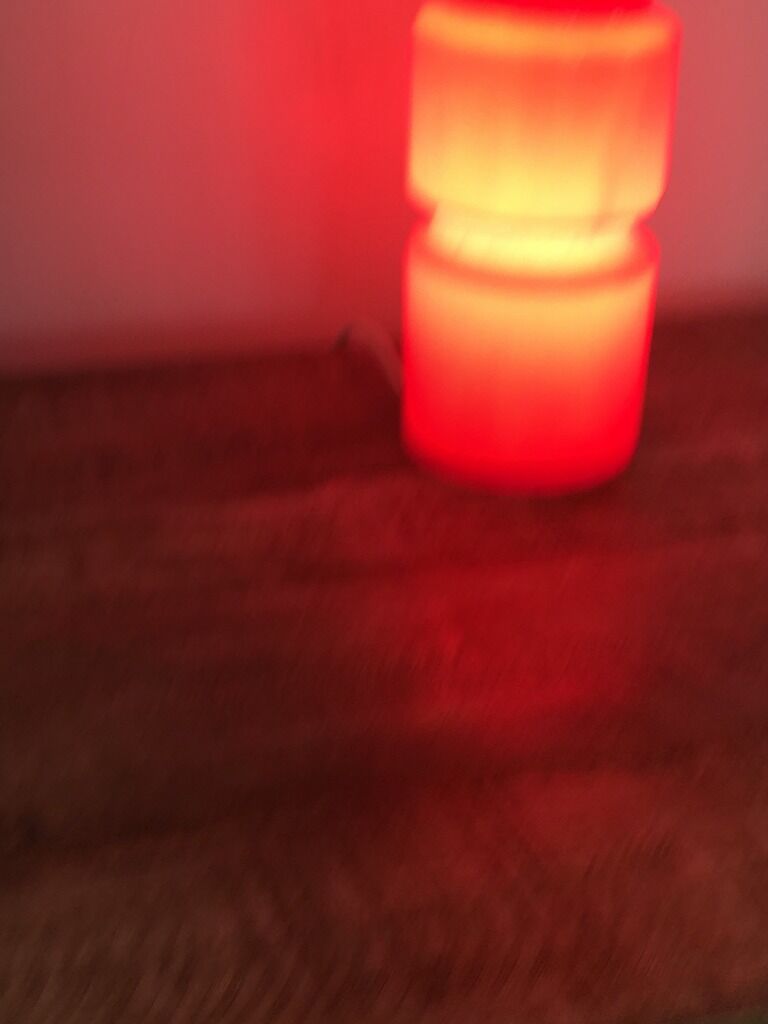 Red glass lamp