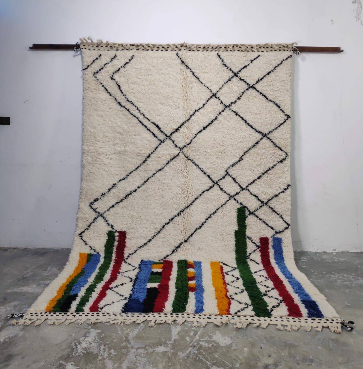 Handmade wool Berber rug 300X200 cm