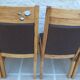 6 High-back chairs in high-quality, plush solid wood with brown faux leather