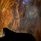 George III English Commode in Mahogany and Burl, Stretcher Feet – 19th Century