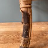 Peacock rattan stool 1960s