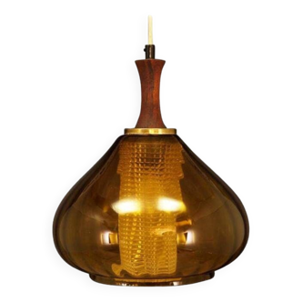 Glass pendant lamp, Danish design, 1970s, production: Denmark