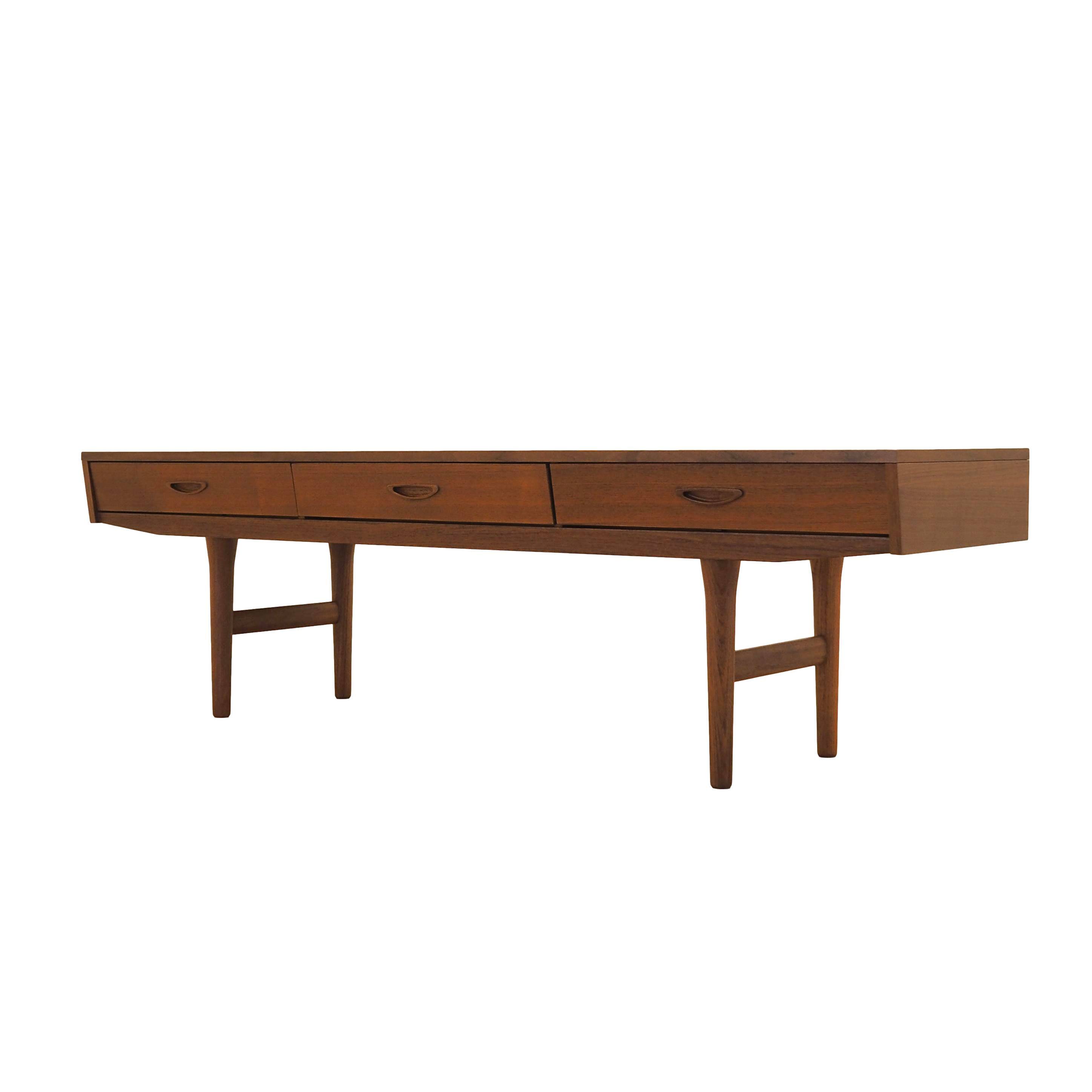 Danish teak sideboard 1970s – three drawers, mid-century modern