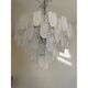 Italian Glass Chandelier Clear and Frosted Art Deco
