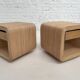 Pair of rattan bedside tables