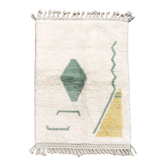 Contemporary moroccan berber carpet beni ouarain with colorful patterns