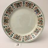 Set of 6 flat plates stamped "k&g lunéville", model "mariette"