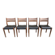 Quatre chaises teck et sky noir, esprit scandinave, vintage, années 60