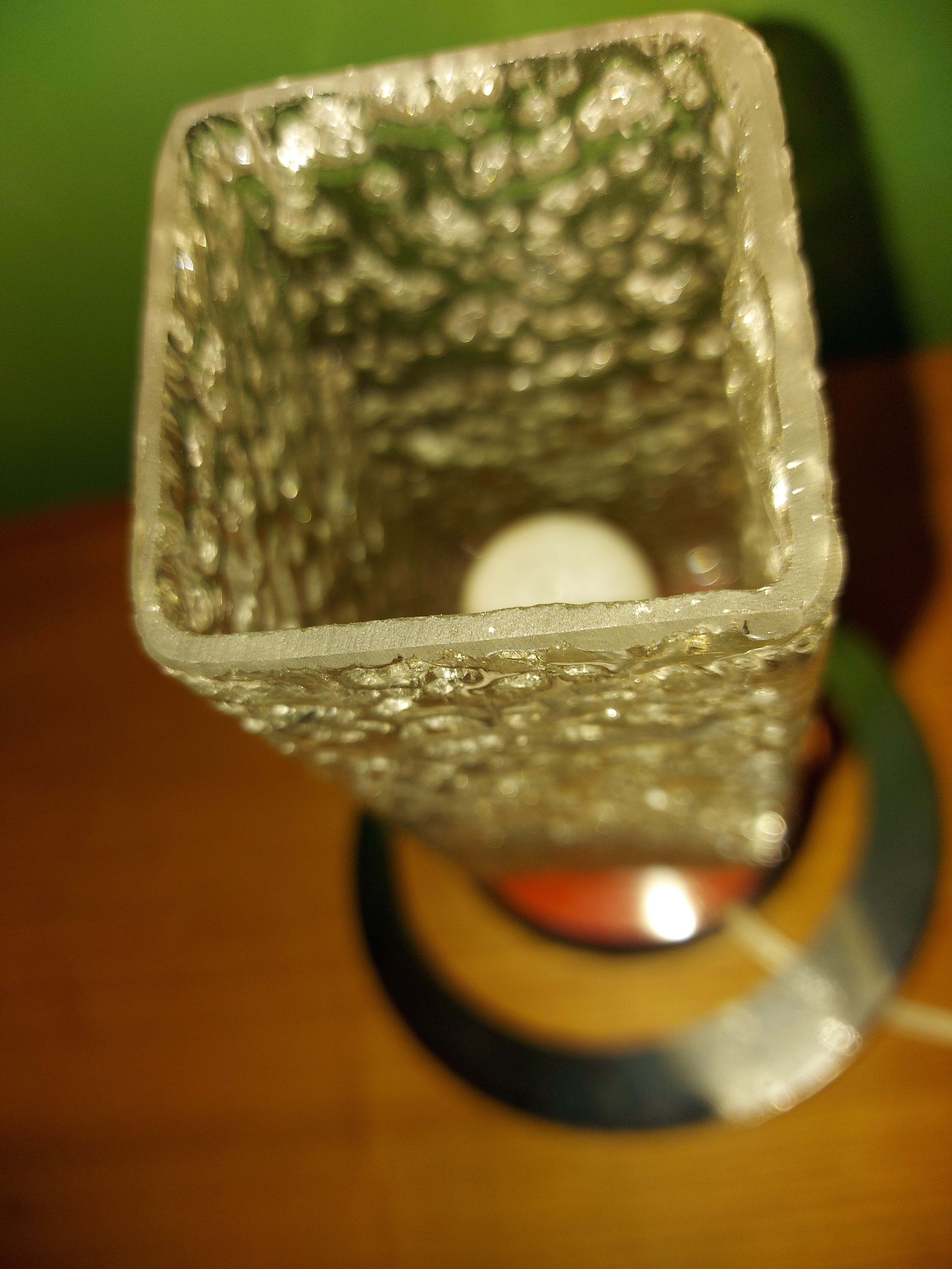 Vintage metal and glass lamp