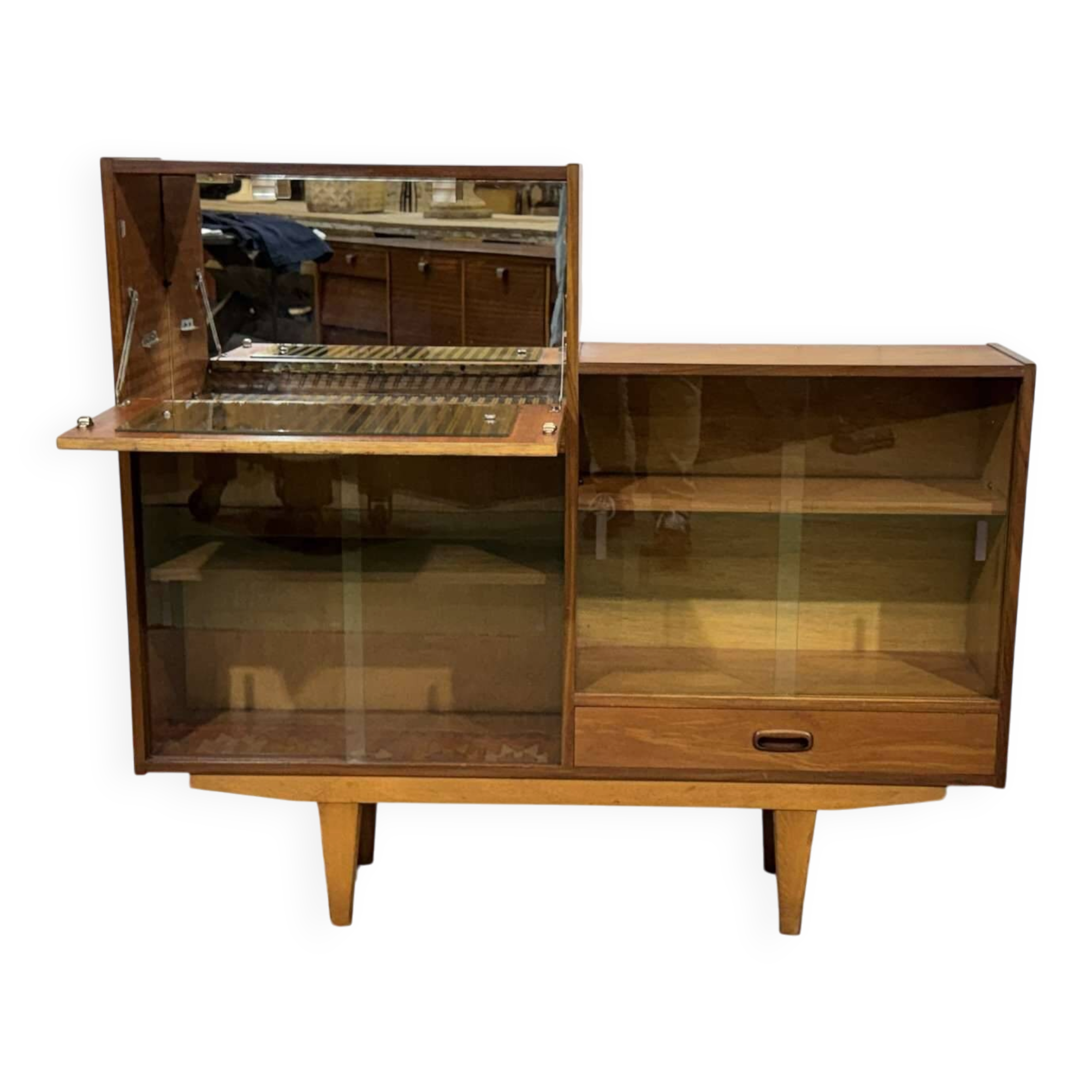 1970s teak English bar