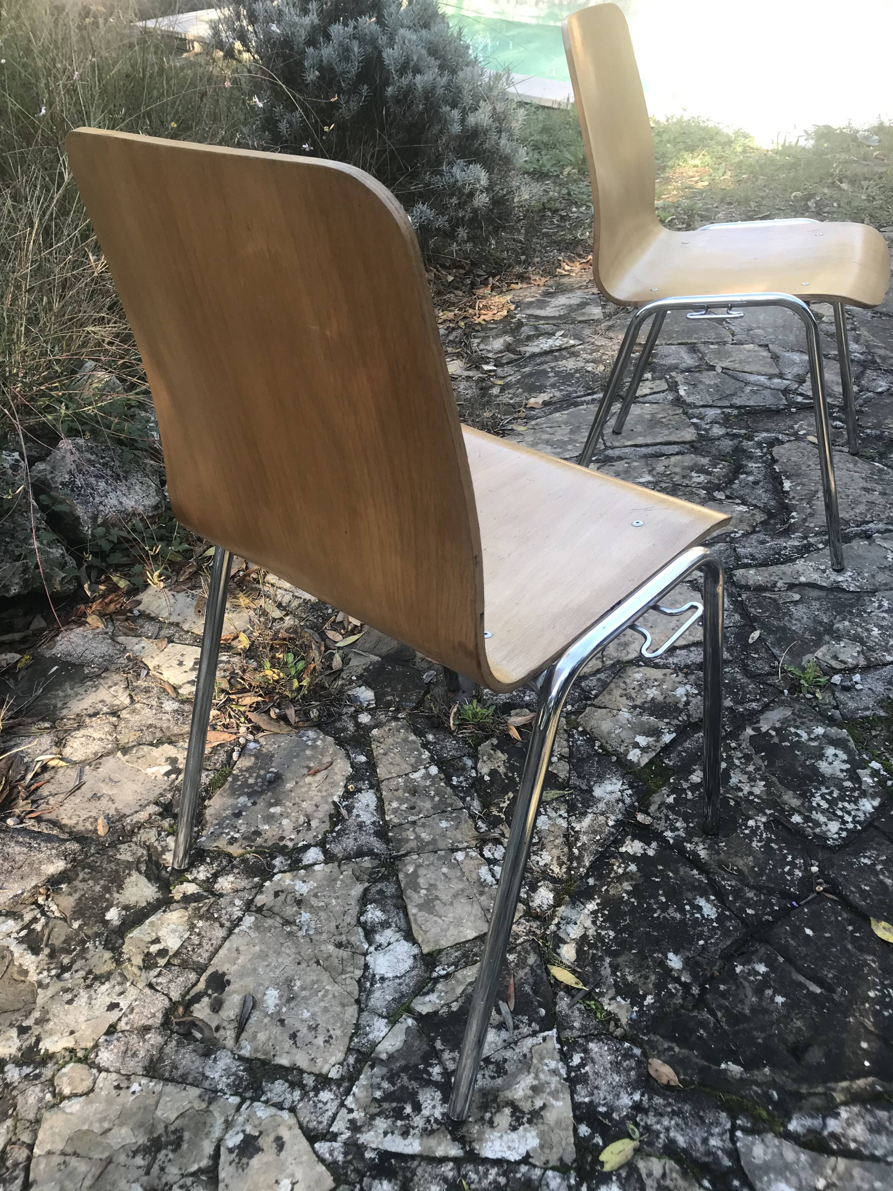 Suite de six chaises circa 1960