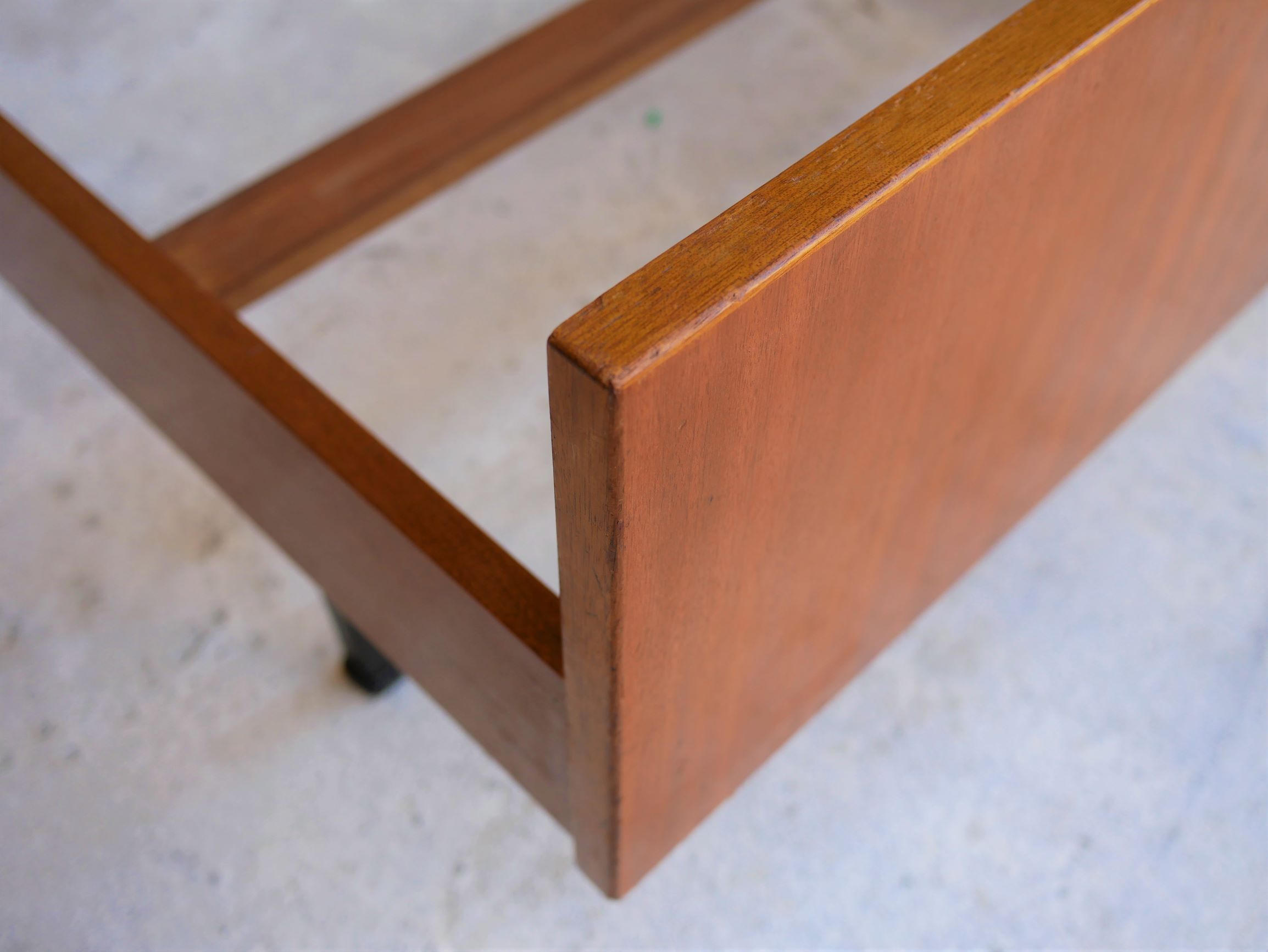 With suspended nightstands vintage teak bed