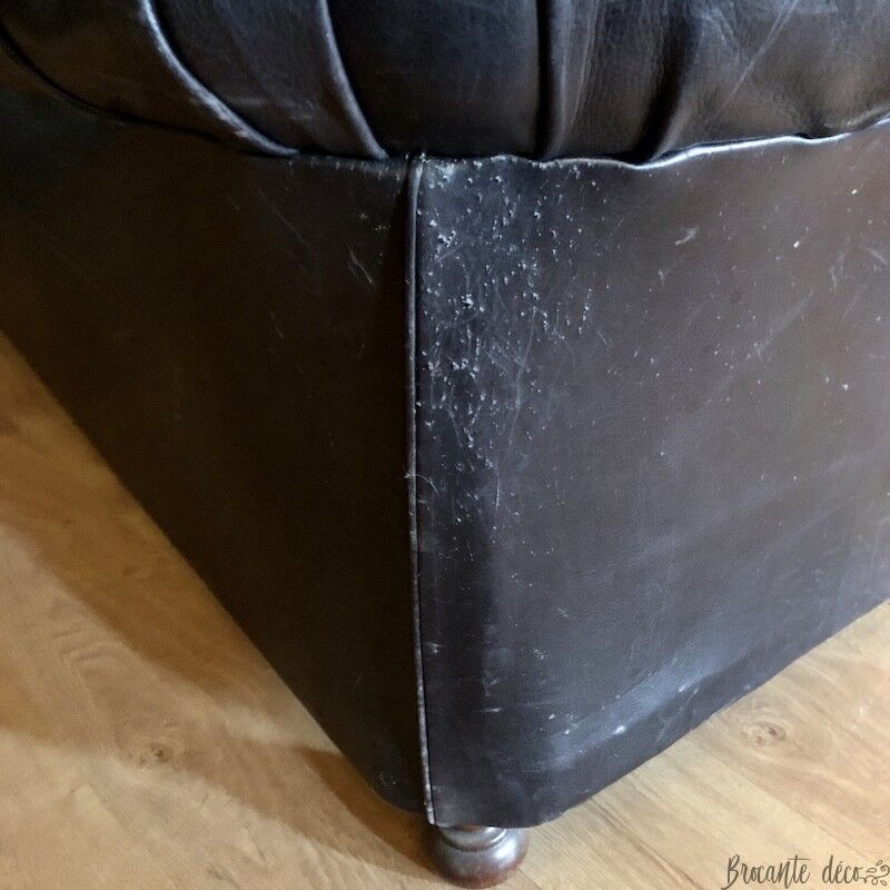 Chesterfield sofa in genuine black leather 3 seats