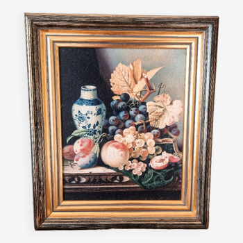 Still life reproduction with golden frame