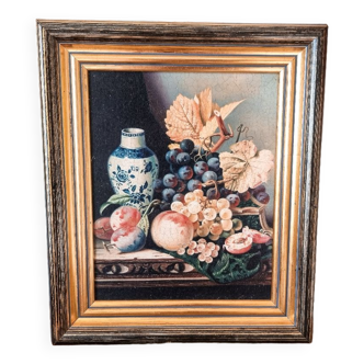 Still life reproduction with golden frame