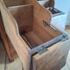 Vintage workshop furniture, antique secretary desk.