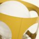 Delmas pendant lamp France 60s openwork yellow sheet & opaline