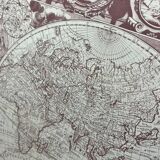 Vintage world map / world map in wooden frame