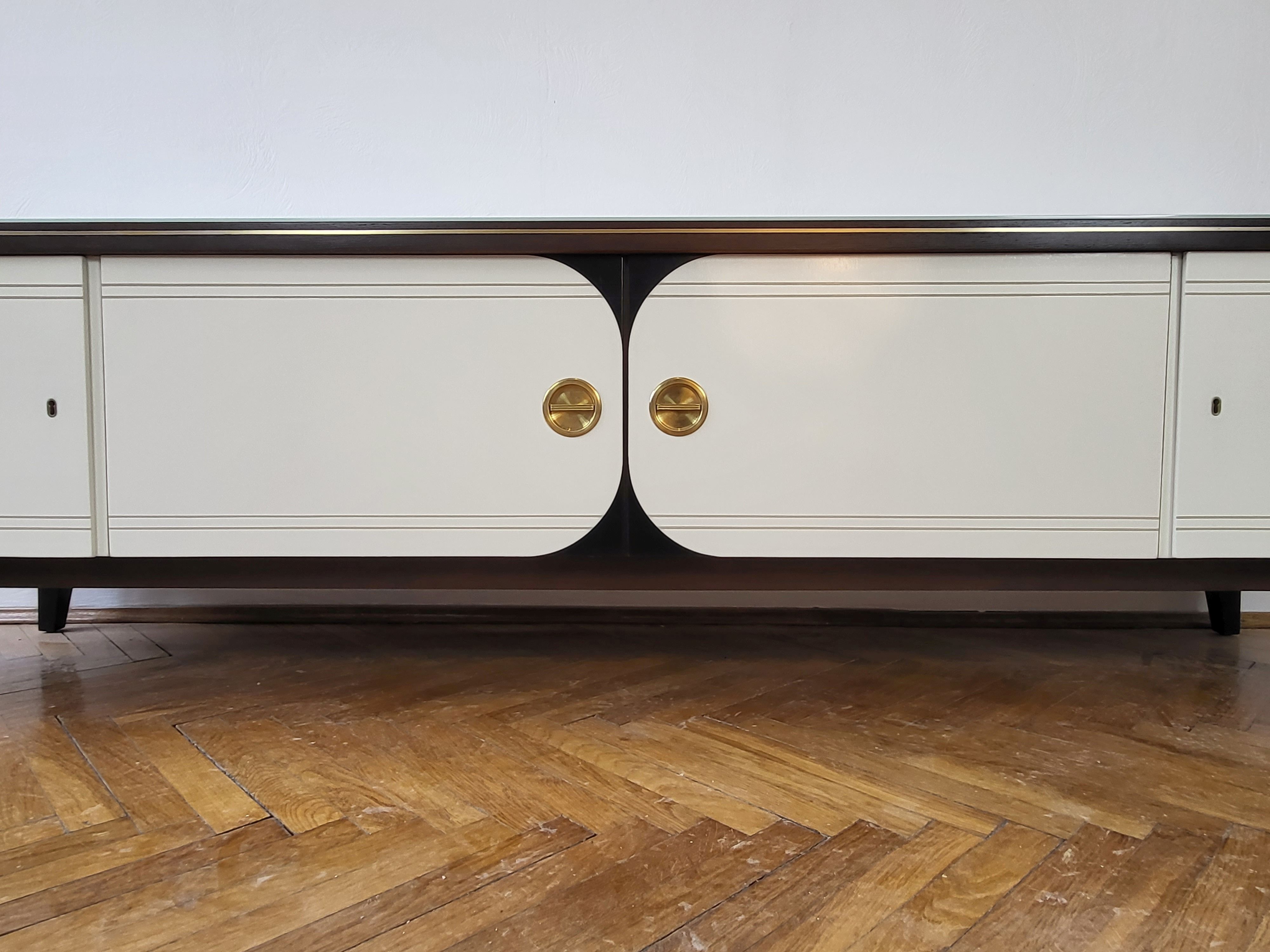 Vintage mid-century modern sideboard with rounded sides, germany 1960s