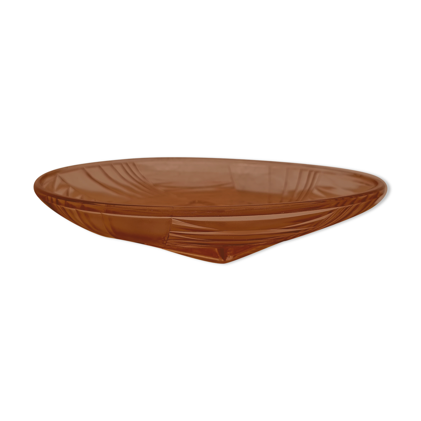 Art Deco dish in pink glass