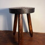 Round wooden tripod stool