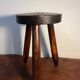Tabouret bois rond tripode