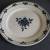 Assiettes anciennes Badonviller fleurs bleues