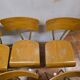 7 vintage school chairs in chrome metal from the 1970s