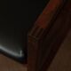 Vintage wooden armchair in black leatherette, Scandinavian style