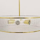 Brass Pendant Light in the Style of Mathieu Matégot Mid-Century, France, 1950s