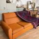 Vintage orange convertible sofa