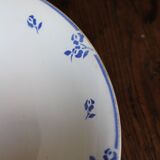 Blue salad bowl with Digoin Art Deco flowers
