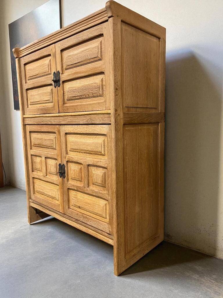 Vintage solid oak 'Depuydt' wardrobe