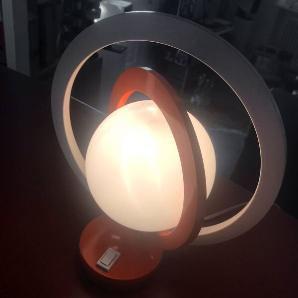 Paire de Lampes de Table Vintage • Saturn • Acier et Verre • Space Age  • 1960