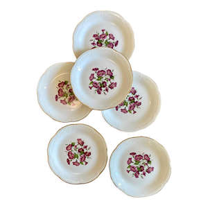 Lot de 6 assiettes plates vintage