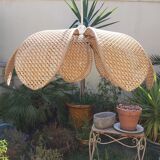 Vintage rattan canning flower suspension