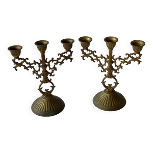 Paire de chandelier laiton