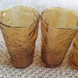 Series of 6 amber glasses