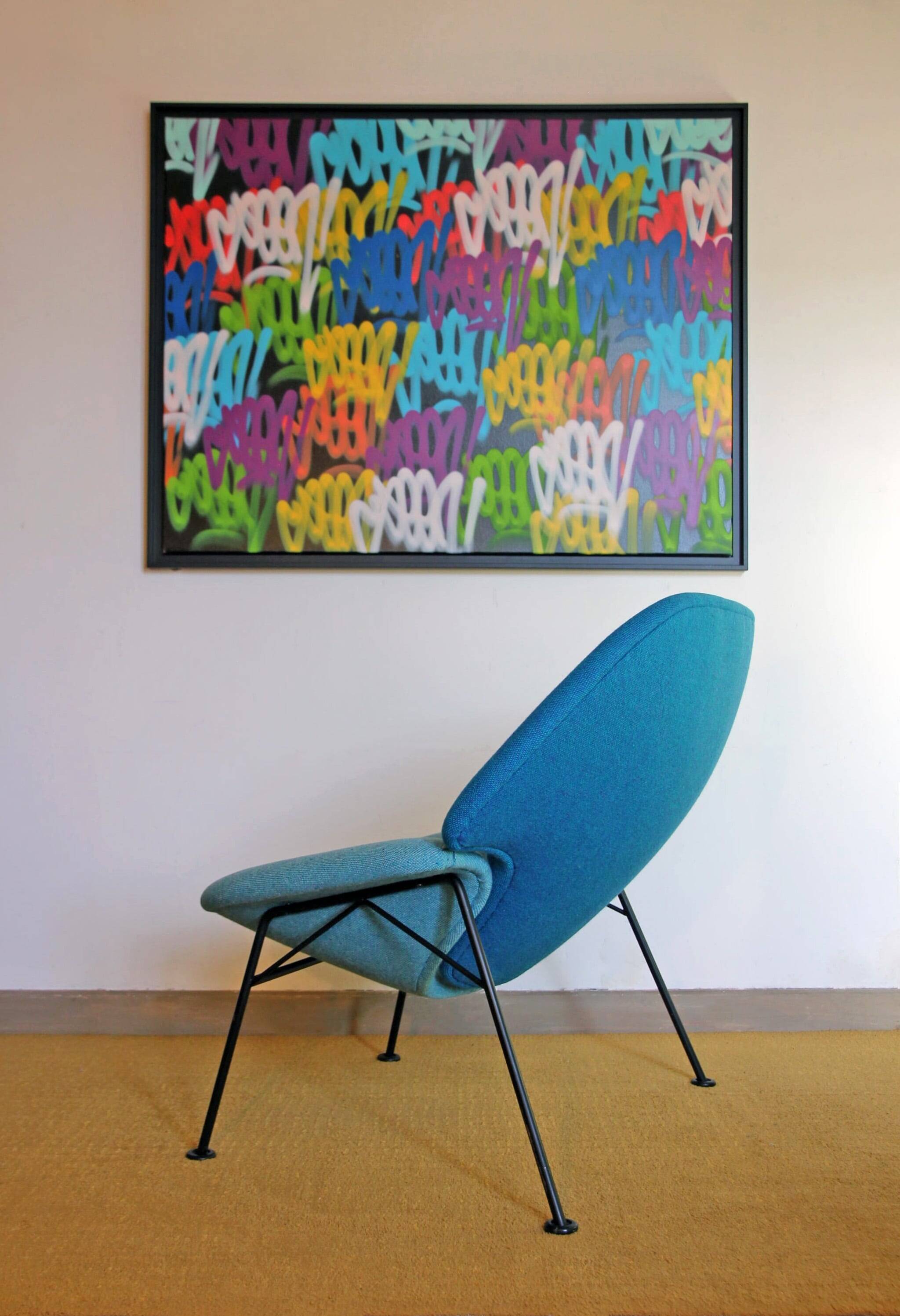 Model F555 armchair by Pierre Paulin, published by Artifort in the 1960s.