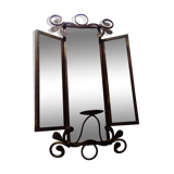 Triptych mirror with candle holder